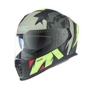 Casco Integral MAC 069 Force Arkang Negro / Amarillo / Verde / Mate