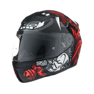 Casco Integral LS2 352 Rookie Foo Dog Negro / Rojo Brillo