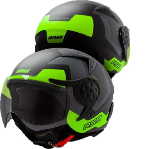 Casco Hawk RS9 Bullet Negro/ Verde Fluo Mate